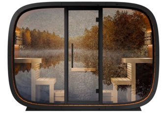 Sauna fińska zewnętrzna Leil® Saunas Round Cube Single 2.0 6-osobowa