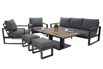 Meble ogrodowe aluminiowe Sorrento Polywood Grey / Grey Melange