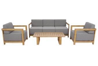 Meble ogrodowe aluminiowe Lyon Teak / Fog Grey