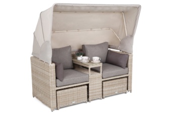 Kosz ogrodowy technorattanowy Michigan Beige / Beige Melange