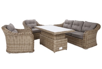 Meble ogrodowe technorattanowe Foggia Flex Beige / Beige Melange