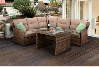 Narożnik ogrodowy technorattanowy Bergamo Grey / Grey Melange