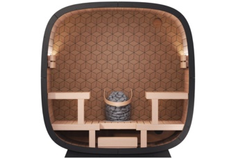 Sauna fińska zewnętrzna Leil® Saunas Black Cube Premium 4-osobowa