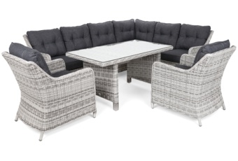 Narożny zestaw mebli ogrodowych prawy California Light Grey / Grey Melange