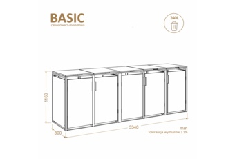 Zabudowa kosza śmietnikowego TOP BOX Basic 5 x 240 l