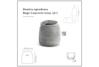 Donica ogrodowa Boge Concrete Gray 58 l