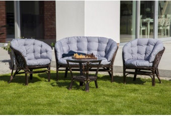 Meble ogrodowe rattanowe Bahama Brown / Grey 3+1