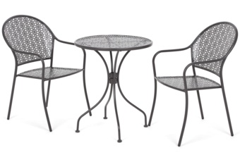 Meble ogrodowe metalowe Maja Round Grey 2+1