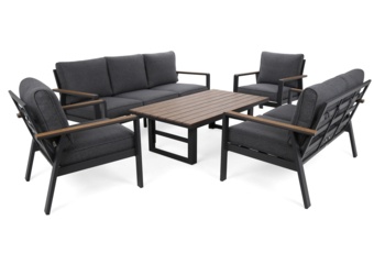 Zestaw mebli aluminiowych Turyn Dark Grey / Grey Melange