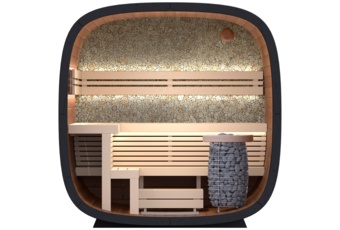 Sauna fińska zewnętrzna Leil® Saunas Round Cube Mini 2.0 4-osobowa