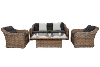 Meble ogrodowe technorattanowe Foggia Flex Ginger Melange / Dark Grey