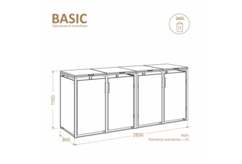 Zabudowa kosza śmietnikowego TOP BOX Basic 4 x 240 l