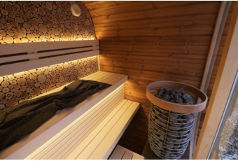 Sauna fińska zewnętrzna Leil® Saunas Round Cube Mini 2.0 4-osobowa