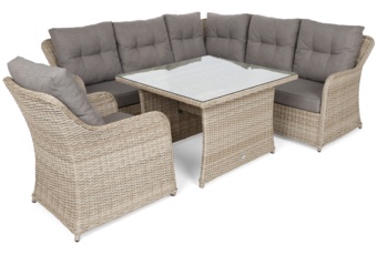 Narożny zestaw mebli ogrodowych Bergamo Beige / Beige Melange