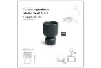 Donica ogrodowa Molta Grail Midl Graphite 19 l