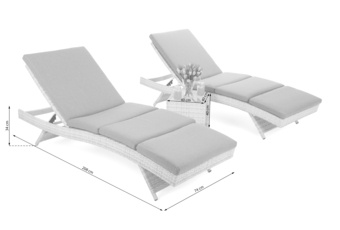 Zestaw leżaków ogrodowych z technorattanu Bora Bora Ginger / Brown Melange ze stolikiem