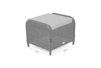 Podnóżek technorattanowy Bristol White / Grey