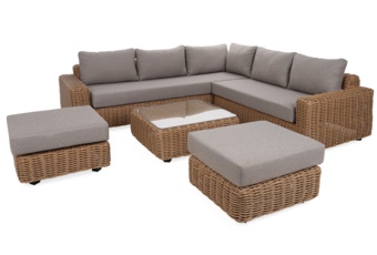 Narożne meble ogrodowe technorattanowe Umbria Beige / Taupe Melange