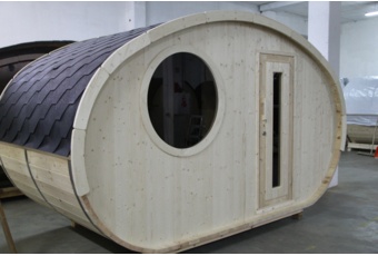 Sauna fińska zewnętrzna Hobbit Mini CLT 195 x 400 cm