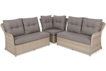 Narożny zestaw mebli ogrodowych Bergamo Beige / Beige Melange