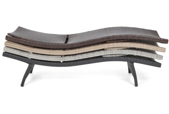 Zestaw leżaków ogrodowych z technorattanu Marbella Light Grey / Grey Melange ze stolikiem