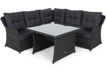 Narożnik ogrodowy technorattanowy Bergamo Grey / Grey Melange