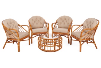 Meble ogrodowe rattanowe Panama Orange / Latte 4+1