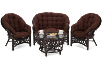 Meble ogrodowe rattanowe Diego Brown / Brown 3+1