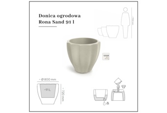 Donica ogrodowa Prosperplast Rona Sand 91 l