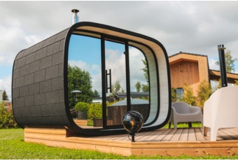 Sauna fińska zewnętrzna Leil® Saunas Round Cube Single 2.6 8-osobowa