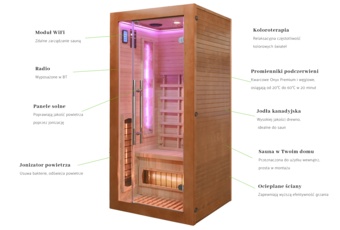 Sauna infrared Nordum Solea 1-osobowa Smart brązowa II. gatunek