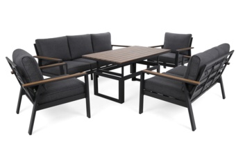 Zestaw mebli aluminiowych Turyn Dark Grey / Grey Melange