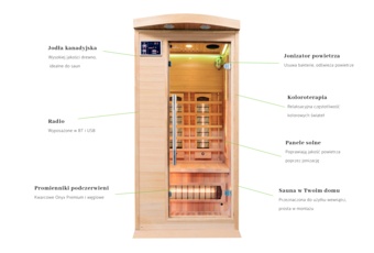 Sauna infrared Nordum Classic 1-osobowa naturalna