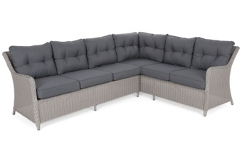 Narożny zestaw mebli ogrodowych prawy California White / Grey