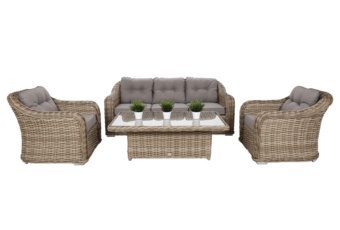 Meble ogrodowe technorattanowe Foggia Flex Beige / Beige Melange