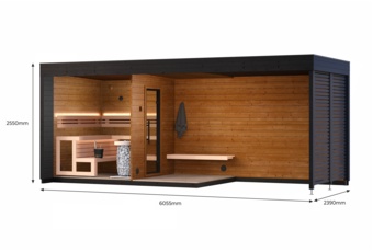 Sauna fińska zewnętrzna Leil® Saunas Patio L Plus 5-osobowa