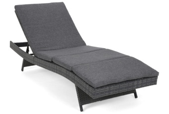 Leżak ogrodowy technorattanowy Bora Bora Grey / Grey Melange z poduszką