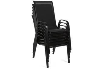 Meble ogrodowe metalowe Sevilla 145 cm Black / Black 6+1