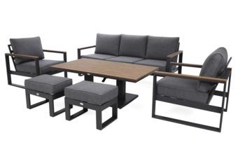 Meble ogrodowe aluminiowe Sorrento Polywood Grey / Grey Melange