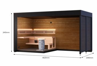 Sauna fińska zewnętrzna Leil® Saunas Patio S Plus 4-osobowa