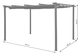 Pergola ogrodowa aluminiowa Bakio 400 x 300 cm