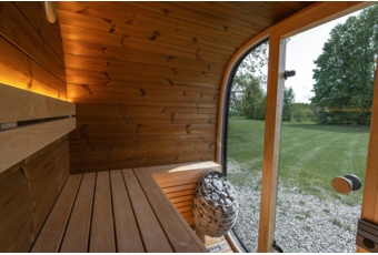 Sauna fińska zewnętrzna Leil® Saunas Black Cube Classic 4-osobowa