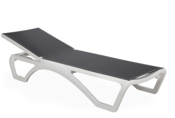 Zestaw leżaków ogrodowych Monako White / Dark Grey ze stolikiem 
