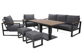 Meble ogrodowe aluminiowe Sorrento Polywood Grey / Grey Melange