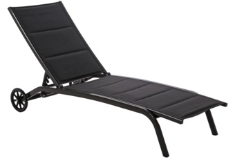 Leżak ogrodowy aluminiowy Ibiza Black / Black II. gatunek