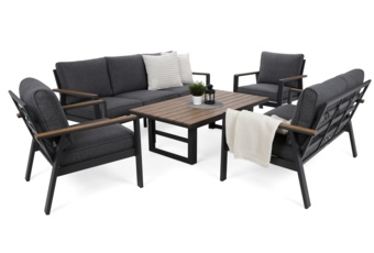 Zestaw mebli aluminiowych Turyn Dark Grey / Grey Melange