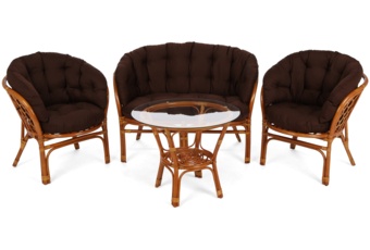 Meble ogrodowe rattanowe Bahama Orange / Brown 3+1