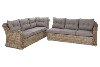 Narożny zestaw mebli ogrodowych Foggia Comfort Beige / Beige Melange