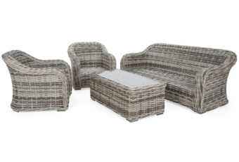 Meble ogrodowe technorattanowe Foggia Light Grey / Grey