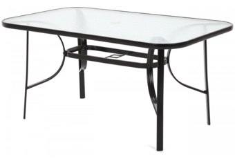 Meble ogrodowe metalowe Sevilla 145 cm Black / Black 6+1